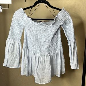Zara top baby blue size small